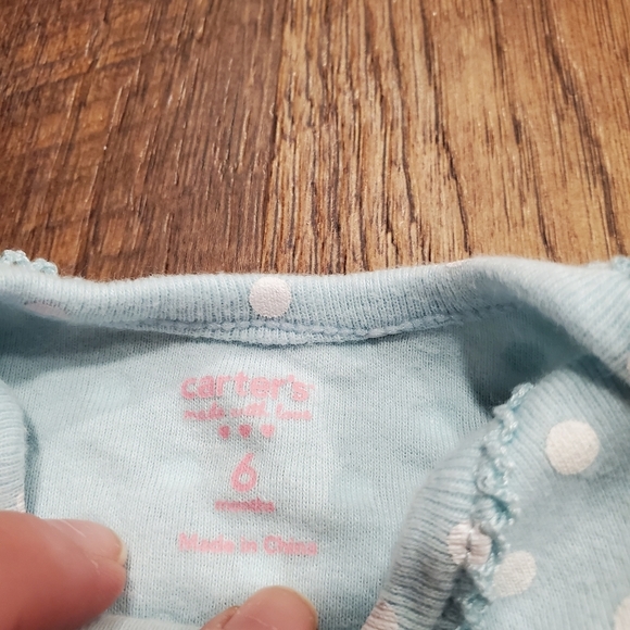 Carters 4 Baby Girl Cotton Bodysuit Polka Dot White Blue Purple Yellow Casual 6M - Picture 4 of 11